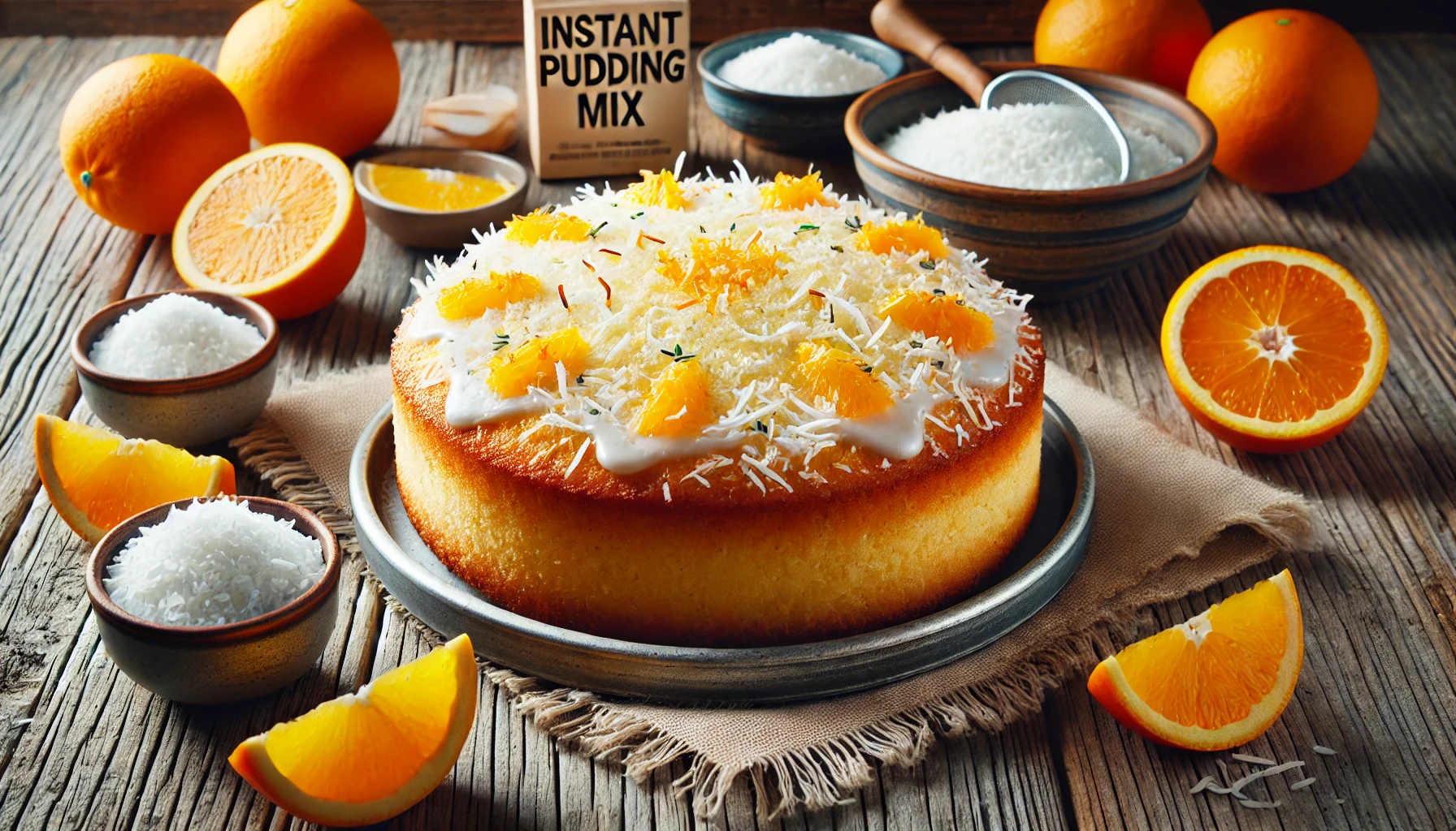 עוגת תפוזים עם קוקוס ואינסטנט פודינג - הקינוח האגדי שמעלף כל שולחן