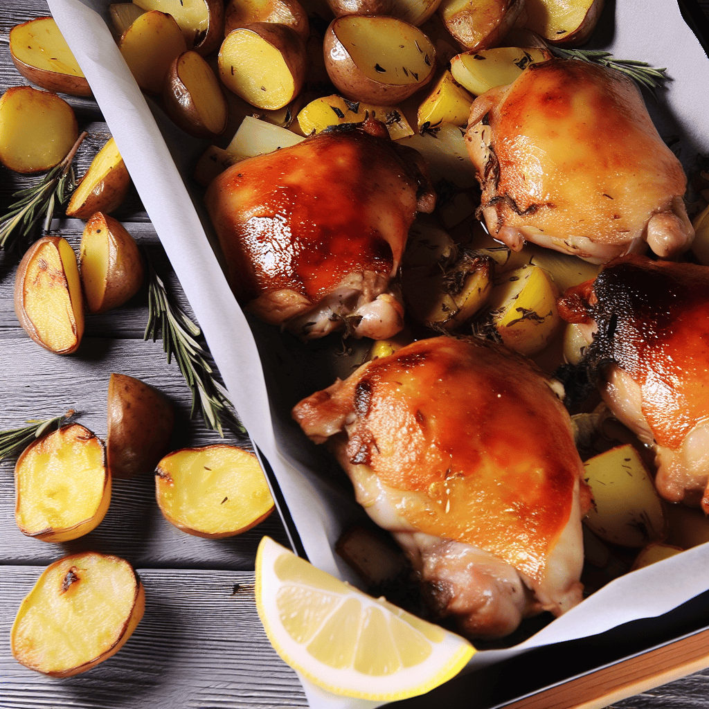 שוקיים עוף בתנור עם תפוחי אדמה בטעם משגע